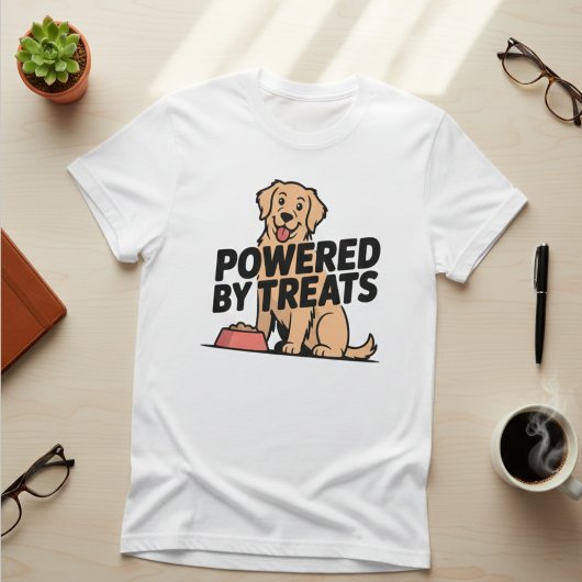 面白い犬のおやつのデザイン Tシャツ
