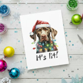 面白い犬のクリスマスカード - It's Lit 引用 シーズンカード