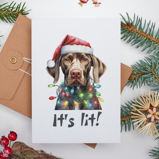 面白い犬のクリスマスカード - It's Lit 引用 シーズンカード