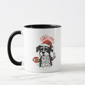 面白い犬のクリスマスマグカップ、疲れたホリデーパップコーヒー マグカップ