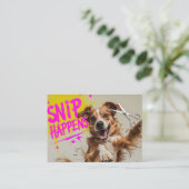 面白い犬のグルーミングデザイン - カートゥーン「Snip Happens」 名刺 (スタンド正面)
