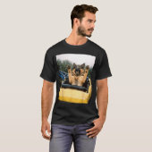 面白い犬のジェットコースタードイツの犬のイラスト Tシャツ (正面フル)