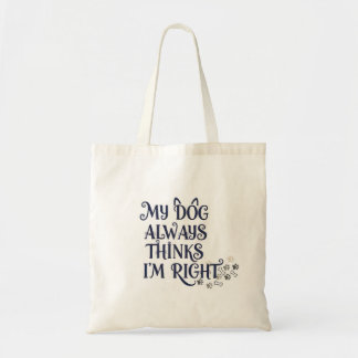 面白い犬のテキスト トートバッグ