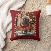 面白い犬のペット写真 クリスマス クッション (ブランケット)