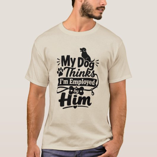 面白い犬のボス グラフィック ペットラバーハーモニー Tシャツ (正面)