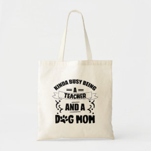 面白い犬のママと先生のTシャツ 犬のママへのギフト トートバッグ