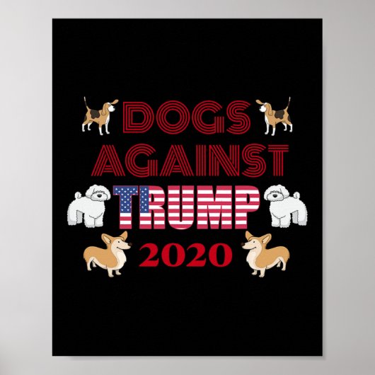 面白い犬の反トランプ・抗トランプ ポスター (正面)