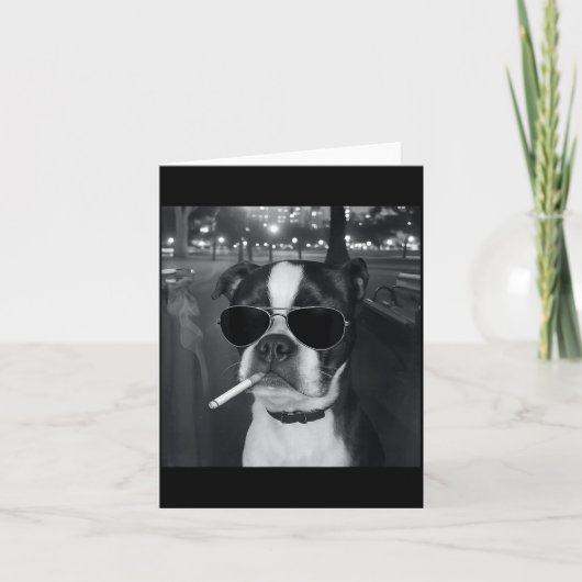 面白い犬の喫煙ミーム シガレット Gen Z ミーム イヌ好き カード (正面)
