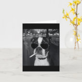 面白い犬の喫煙ミーム シガレット Gen Z ミーム イヌ好き カード (黄色い花)