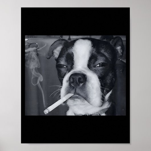 面白い犬の喫煙ミーム タバコ Gen Z ミーム 愛犬家 ポスター (正面)