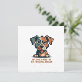 面白い犬の執事の引用イラスト シーズンカード (スタンド正面)