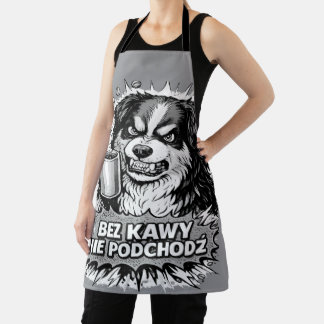 面白い犬の女性用Tシャツ - コーヒーなしでは近づかないで エプロン