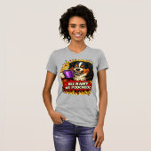 面白い犬の女性用Tシャツ - コーヒー抜きで近づかないで Tシャツ (正面フル)