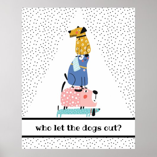 面白い犬の子供たち ポスター (正面)