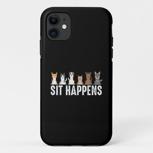 面白い犬の座るハプニング Case-Mate iPhoneケース (裏面)