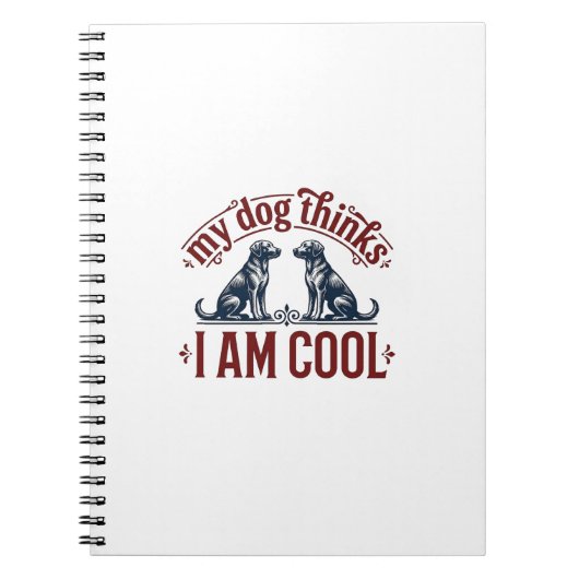 面白い犬の引用 ヴィンテージ風の彫刻Tシャツデザイン_1 ノートブック (正面)