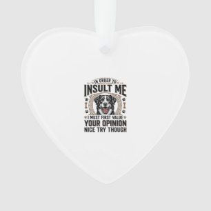 面白い犬の意見ヴィンテージTシャツデザイン_1 オーナメント
