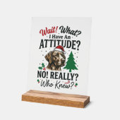 面白い犬の態度のクリスマスベクター デザイン_1 アクリルサイン (傾斜)