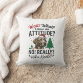 面白い犬の態度のクリスマスベクター デザイン_1 クッション (ブランケット)