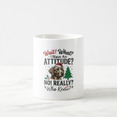 面白い犬の態度のクリスマスベクター デザイン_1 コーヒーマグカップ (中央)