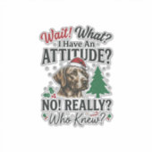 面白い犬の態度のクリスマスベクター デザイン_1 シール (正面)