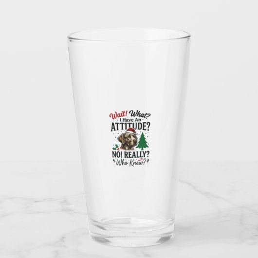 面白い犬の態度のクリスマスベクター デザイン_1 タンブラーグラス (正面)