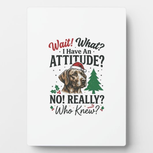 面白い犬の態度のクリスマスベクター デザイン_1 フォトプラーク (正面)