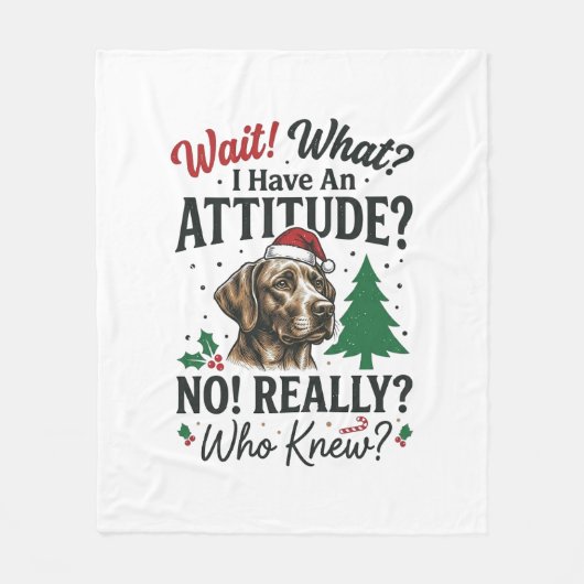 面白い犬の態度のクリスマスベクター デザイン_1 フリースブランケット (正面)
