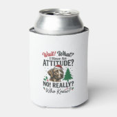 面白い犬の態度 クリスマスベクターデザイン_1 缶クーラー (缶正面)