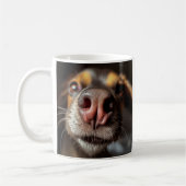 面白い犬の鼻のアップコーヒーマグカップ - 最高のギフト コーヒーマグカップ (左)