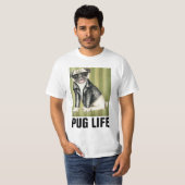面白い犬のTシャツ、パグ ライフ Tシャツ (正面フル)
