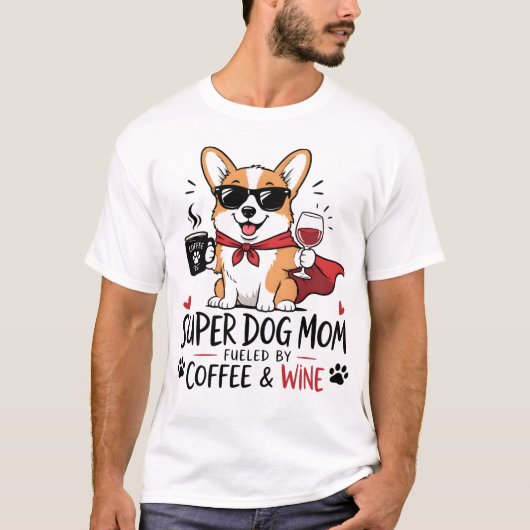 面白い犬ママTシャツ - かわいいキャラクターの犬ママギフト Tシャツ (正面)