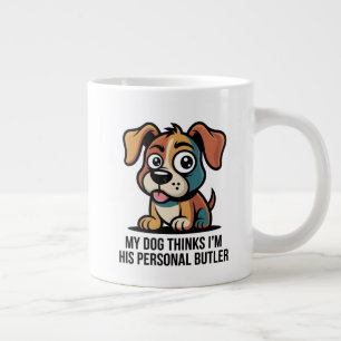 面白い犬執事のキャラクター引用 ジャンボコーヒーマグカップ