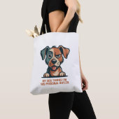 面白い犬執事の引用イラスト トートバッグ (クローズアップ)