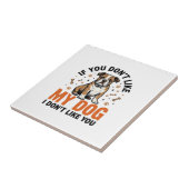 面白い犬好きのビンテージ子犬の引用Tシャツデザイン_1 タイル (側面)