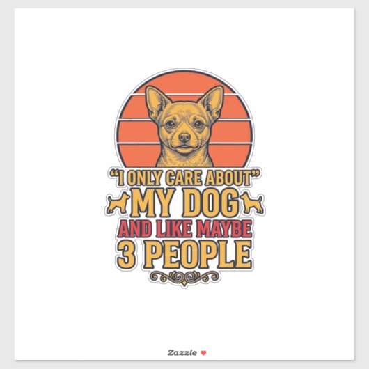 面白い犬好きのビンテージ引用符ベクター デザイン_1 シール (シート)