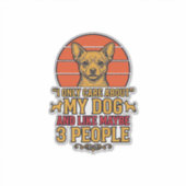 面白い犬好きのビンテージ引用符ベクター デザイン_1 シール (正面)