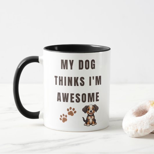 面白い犬好きコーヒーカップ マグカップ (ドーナツ)