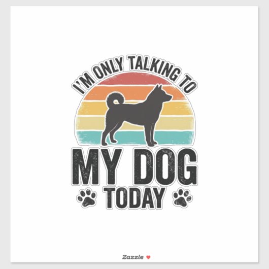 面白い犬好きビンテージサンセット引用デザイン1 シール (シート)