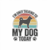 面白い犬好きビンテージサンセット引用デザイン1 シール (正面)