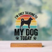 面白い犬好きビンテージサンセット引用デザイン_1 アクリルサイン (ニュートラル)