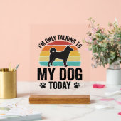 面白い犬好きビンテージサンセット引用デザイン_1 アクリルサイン (ウェディング)