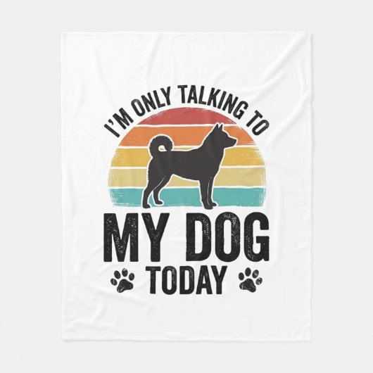 面白い犬好きビンテージサンセット引用デザイン_1 フリースブランケット (正面)