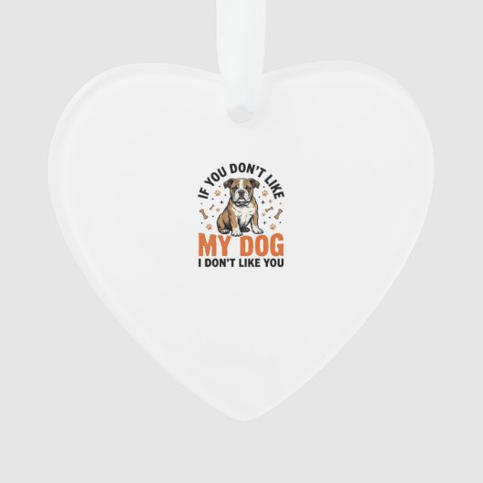 面白い犬好きビンテージ子犬の引用Tシャツデザイン_1 オーナメント (正面)