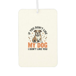 面白い犬好きビンテージ子犬の引用Tシャツデザイン_1 カーエアーフレッシュナー