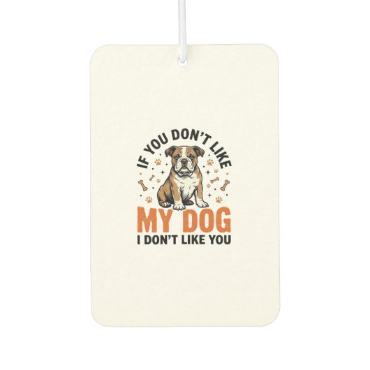 面白い犬好きビンテージ子犬の引用Tシャツデザイン_1 カーエアーフレッシュナー (正面)