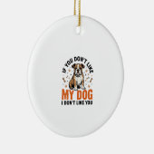 面白い犬好きビンテージ子犬の引用Tシャツデザイン_1 セラミックオーナメント (右)