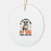 面白い犬好きビンテージ子犬の引用Tシャツデザイン_1 セラミックオーナメント (左)