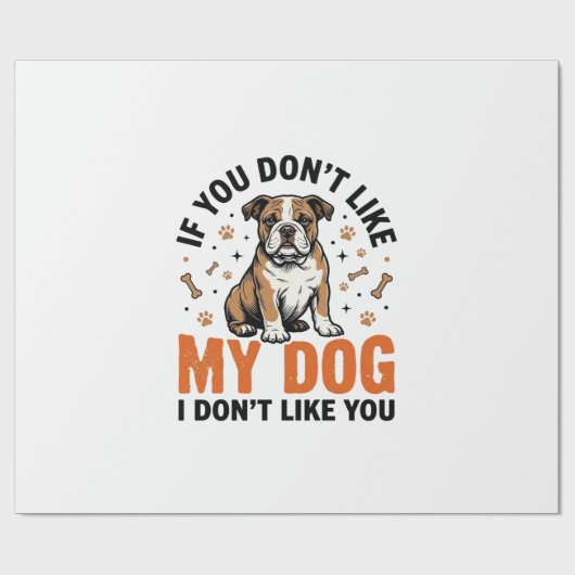 面白い犬好きビンテージ子犬の引用Tシャツデザイン_1 ラッピングペーパー (フラット)