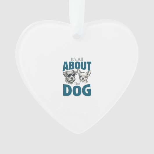 面白い犬好きビンテージ彫刻グラフィック_1 オーナメント (正面)